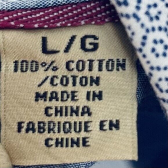 Tommy Bahama Jeans Shirt Size L Men’s Island Grafted Short Sleeve Button Blue - Picture 7 of 8